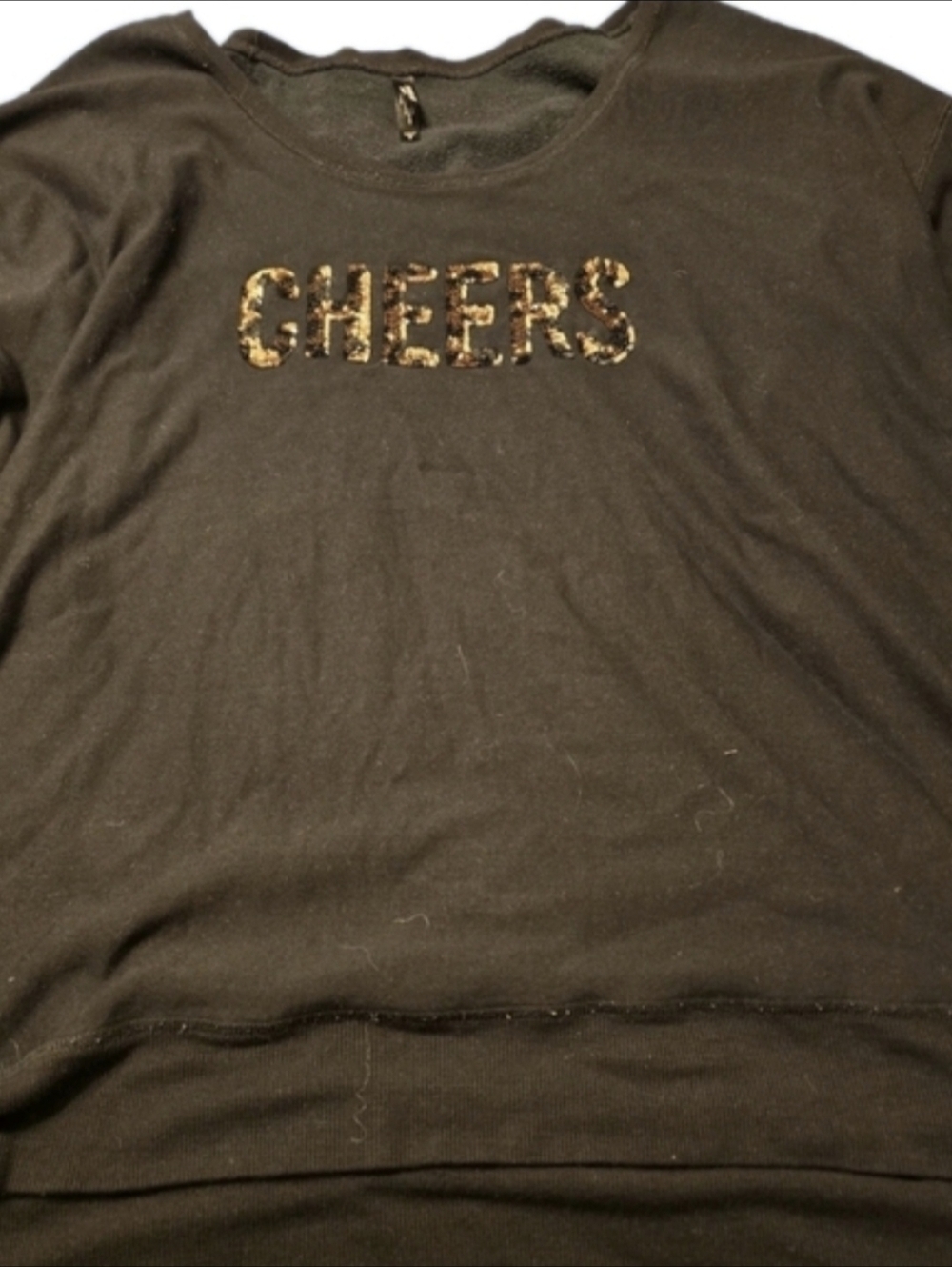 Torrid Cheers Sweatshirt Womens Size 3 Black Crewneck Pullover Top